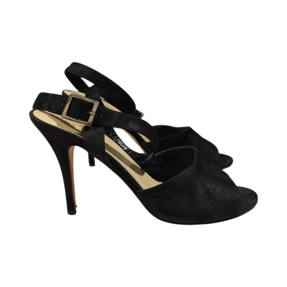 KATE SPADE Coup Black Suede Open Toe Ankle Strap Sandal Size 9.5B - Picture 2 of 7